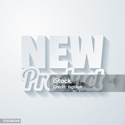 istock New Product. Icon with paper cut effect on blank background 1316086168