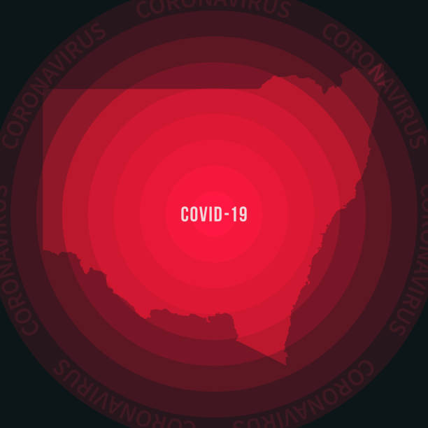 ニューサウスウェールズ州はcovid-19の広がりを示す地図です。コロナウイルスの流行 - ニューサウスウェールズ州点のイラスト素材／クリップアート素材／マンガ素材／アイコン素材