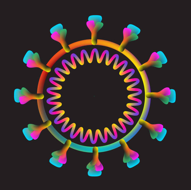 ilustrações, clipart, desenhos animados e ícones de nova variante de covid-19, estrutura coronavírus, omicron - ômicron