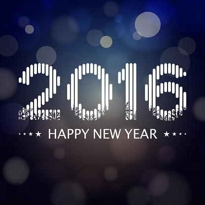New Year 2016 blurry vision light background