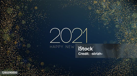 istock 2021 New Year Abstract shiny color gold wave design element 1285590000