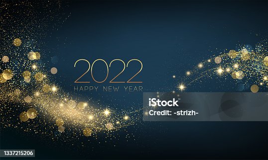 istock 2022 New Year Abstract shiny color gold wave design element 1337215206