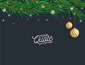 New Year banner concept for advertising, banners, leaflets and flyers. Pine tree branches. Vector illustration.