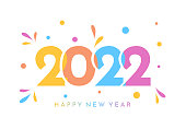 2022 New Year card. Vector illustration. EPS10
