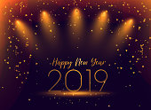 2019 new year celebration confetti background