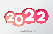 2022 New Year lettering. Holiday greeting card. Abstract numbers vector illustration. Holiday design for greeting card, invitation, calendar, etc. stock illustration