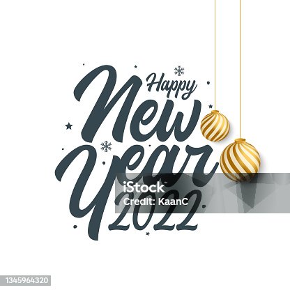 istock 2022 New Year lettering. Holiday greeting card. Abstract vector illustration. Holiday design for greeting card, invitation, calendar, etc. stock illustration 1345964320