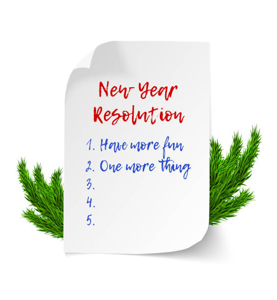новый год резолюций - new year stock illustrations