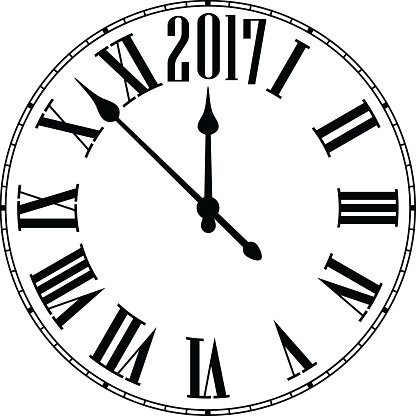 2017 New Year round clock.