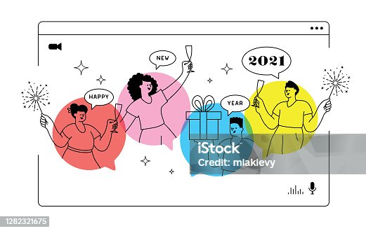 istock New year virtual party 2021 1282321675