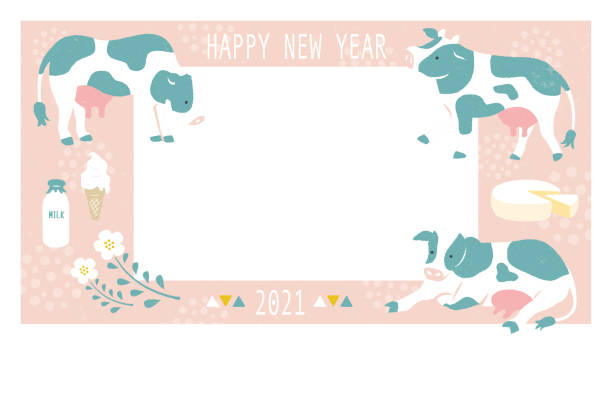 New Year's card 2021 Cow illustration
Photo frame New Year's card cheese borders stock illustrations