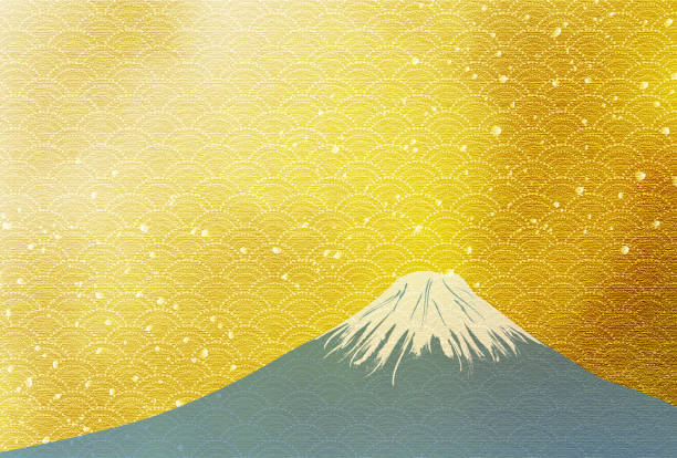 富士山との新年カードイラスト - 富士山点のイラスト素材／クリップアート素材／マンガ素材／アイコン素材