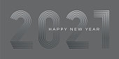 New Year's Day card 2021. Happy new year design. Stock illustration