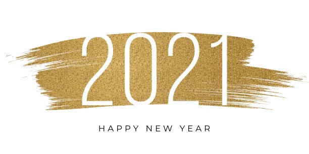 2021 - New Year's Day card with golden glitter. Stock illustration 2021 - New Year's Day card with golden glitter. Stock illustration new year's day stock illustrations