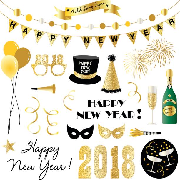 new years eve clipart new years eve clipart happy new year golden balloons with champagne stock illustrations