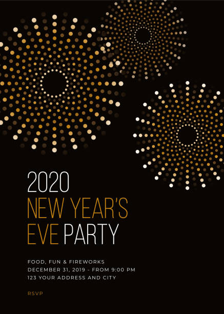 New Year's Eve Party Invitation Template. Stock illustration