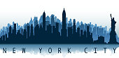 drawn of vector new york city silhouette.This file has been used illustrator cs3 EPS10 version feature of multiply.