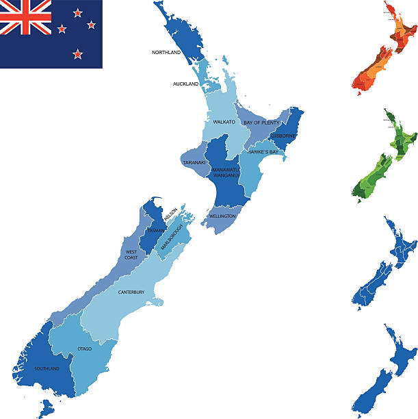 Highly detailed map of New Zealand for your design and products.
