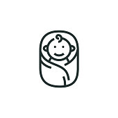 istock Newborn Baby Line Icon 1322000988