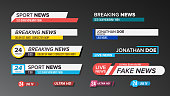 TV News Bars Set Vector. Sign Of Lower Third. live News, Ultra HD. Banners For Broadcasting Television Video. Isolated Illustration