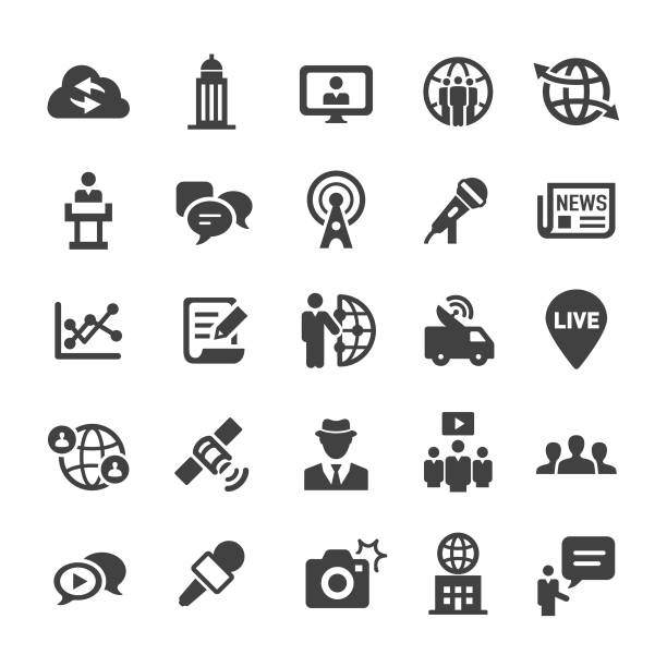 News Reporter Icons - Smart Series News Reporter, newspaper clipart stock illustrations