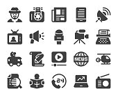 News Reporter Icons Vector EPS File.