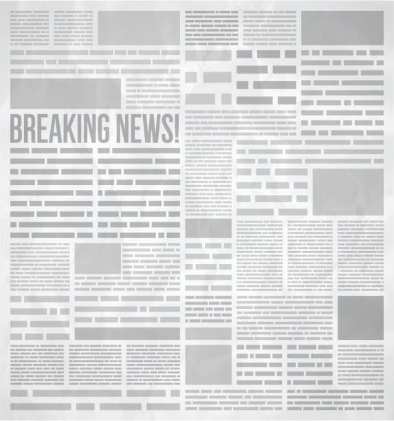 Newspaper Background Abstract breaking news and newspaper background concept. newspaper texture stock illustrations