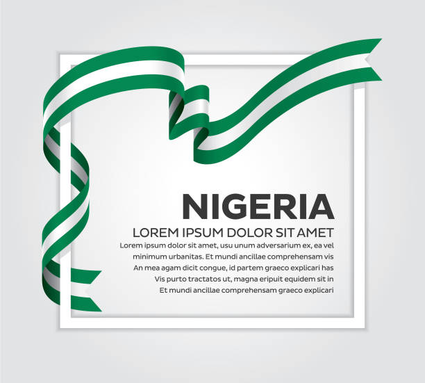 tło flagi nigerii - nigeria stock illustrations