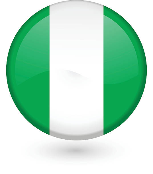 Nigeria flag vector button vector art illustration