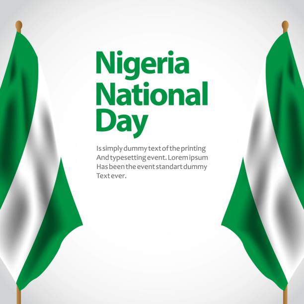stockillustraties, clipart, cartoons en iconen met nigeria nationale feestdag vectorillustratie template design - nigeria