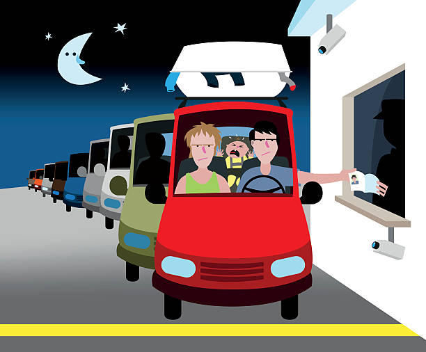 illustrations, cliparts, dessins animés et icônes de nuit à la douane - night lugage