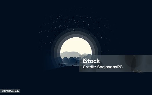 istock Night skyrunning in the moonlight 809064566