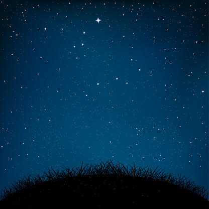 Night Starry Sky Grass And Ground Stock Illustration - Download Image ...