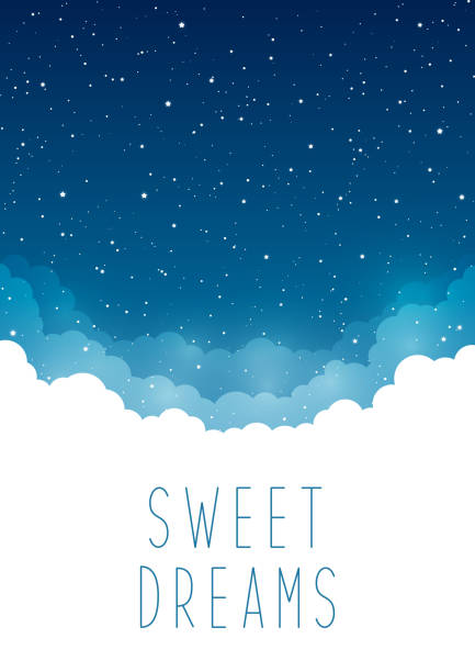 Night starry sky with clouds for Your design  dreamlike stock illustrations