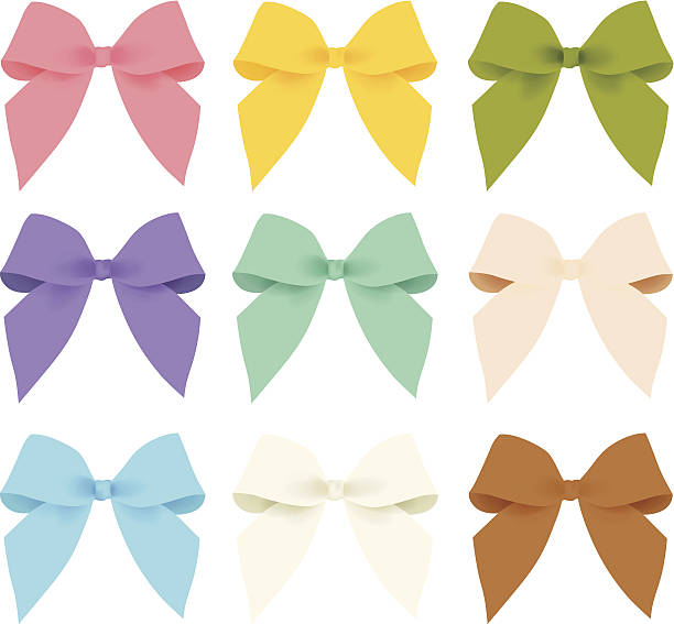 nine-multicolored-stylized-bow-ties-in-3x3-pattern-vector-id450530863