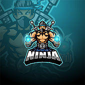 Illustration of Ninja esport mascot logo design