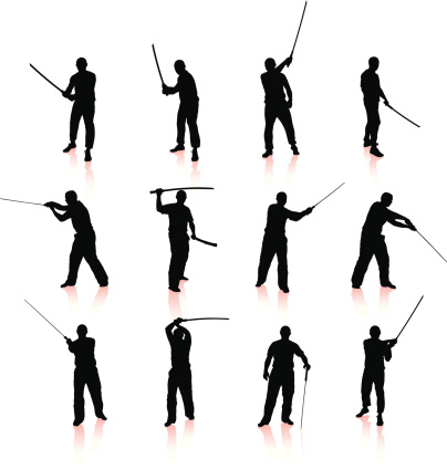 Download Ninja Silhouette Collection Stock Illustration - Download ...