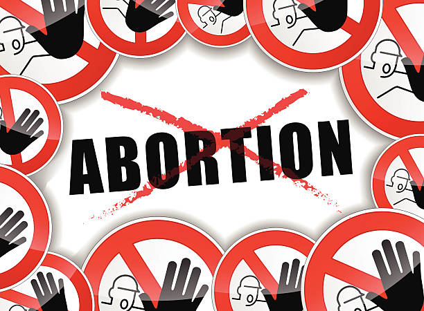 no 낙태 추상적임 컨셉입니다 - abortion protest stock illustrations