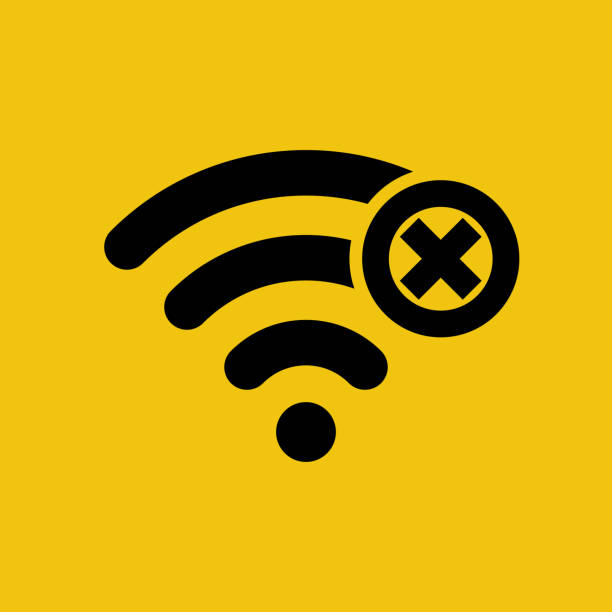 No connection. Wi-fi sign with off signal vector art illustration