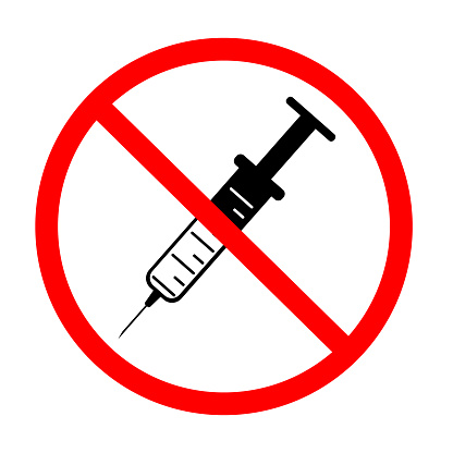 No Drugs Allowed Icon On White Background No Needles Warning Sign No Syringe Symbol Medical Syringe Icon In Red Circle Stock Illustration - Download Image Now - iStock