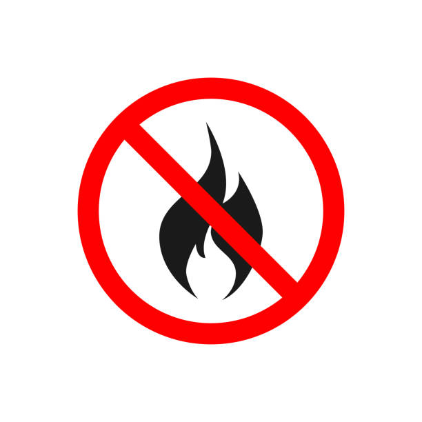 No fire vector icon for prohibited concept for your web site design, logo, app, UI. illustration No fire vector icon for prohibited concept for your web site design, logo, app, UI. illustration fire safety stock illustrations