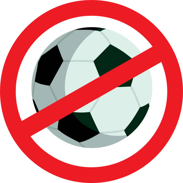 stockillustraties, clipart, cartoons en iconen met no football protesting vector stop symbol sign - cancelcultuur