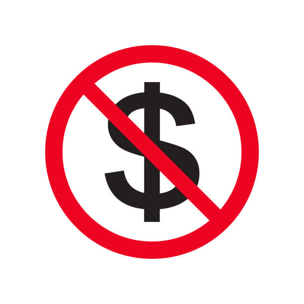 No money flat vector icon no cash. Red prohibition sign. Stop corruption symbol isolate on white background illustration No money flat vector icon no cash. Red prohibition sign. Stop corruption symbol isolate on white background illustration poverty stock illustrations