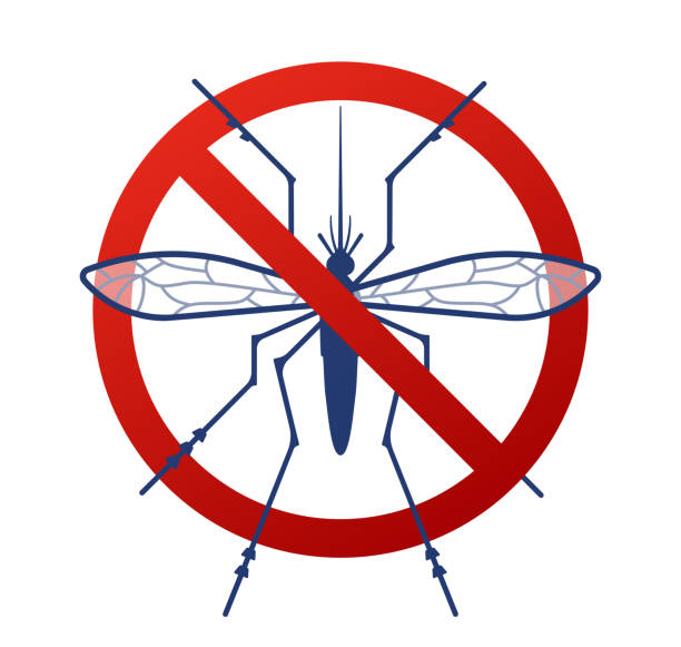 stockillustraties, clipart, cartoons en iconen met geen muggensymbool - malaria