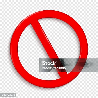 istock No Sign. Isolated on transparent background. 940703976