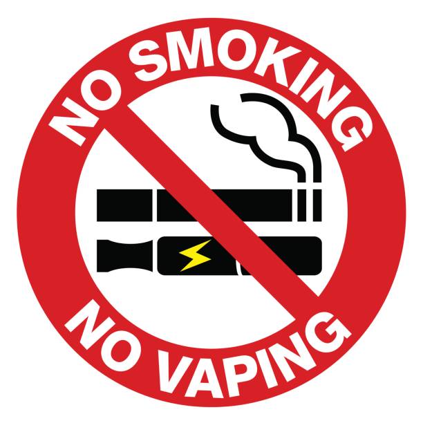 No Smoking including electronic cigarettes sign. No Smoking including electronic cigarettes sign. electronic cigarette stock illustrations