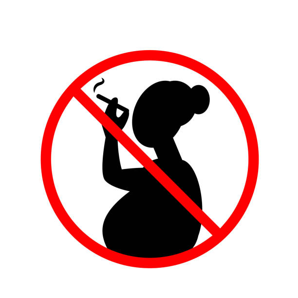 No, smoking, pregnancy, sign. No, smoking pregnancy sign Ban Sign alcohol quit during pregnancy stock illustrations