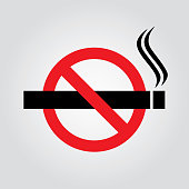 Vector illustration of a no smoking sign.