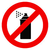 istock No spray can allowed vector sign isolated 1333140978