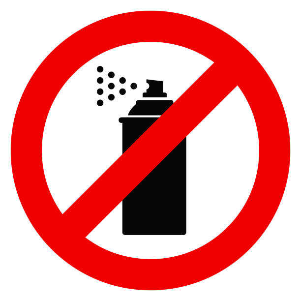 No spray can allowed vector sign isolated vector art illustration